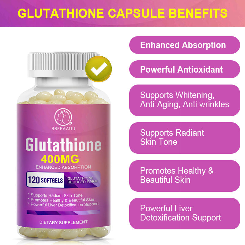 BBEEAAUU Glutathione Capsules | Collagen Antioxidant Anti-Aging | Boosting Immunity | Skin Whitening Supplements | Vitamin C Supplements