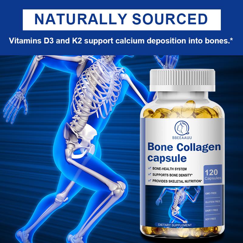 BBEEAAUU bone collagen pills contain hyaluronic acid and vitamin C - reduce wrinkles, tighten skin, promote hair, skin, nails and joint health - hydrolyzed collagen peptide supplement