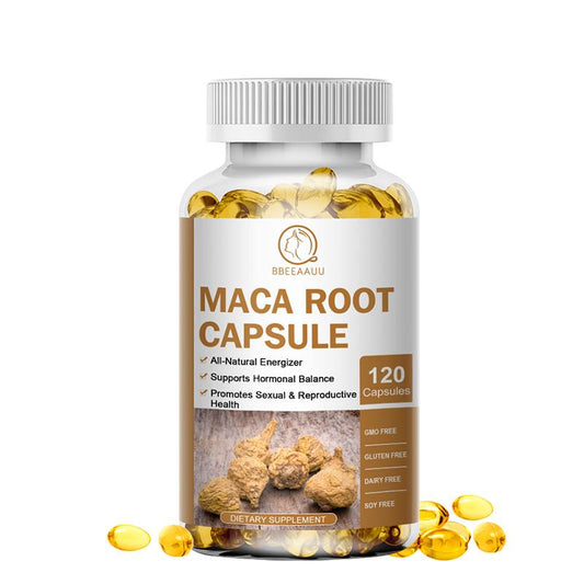 Bbeeaauu Maca Root Capsules with Black Peruvian Maca Root Extract Supplement Supports Hormonal Balance for Men and Women