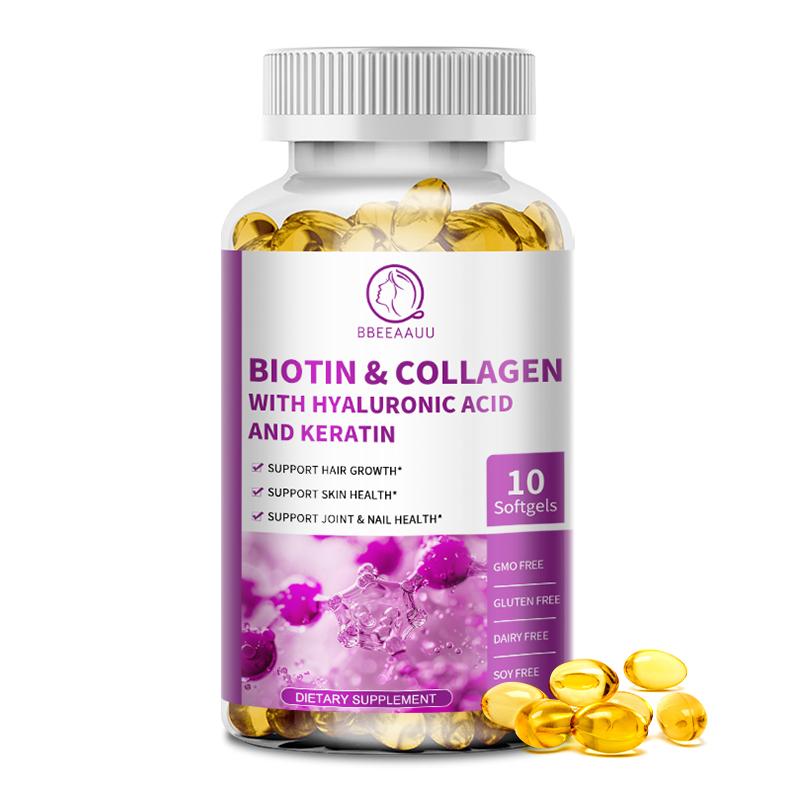 Biotin&Collagen With Hyaluronic Acid And Keratin Capsules Supplement