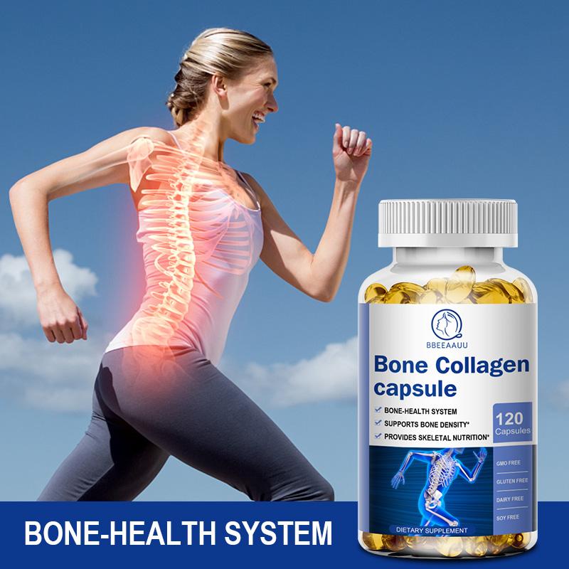 BBEEAAUU bone collagen pills contain hyaluronic acid and vitamin C - reduce wrinkles, tighten skin, promote hair, skin, nails and joint health - hydrolyzed collagen peptide supplement