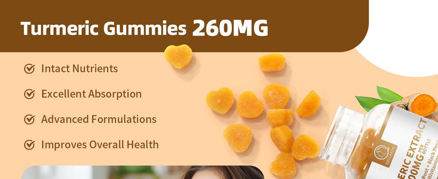 2 Pack Turmeric Gummies for Adults, Turmeric Curcumin with Black Pepper, Turmeric Supplement Supports Joint & Digestion, High Absorption & Vegan, Raspberry Flavor