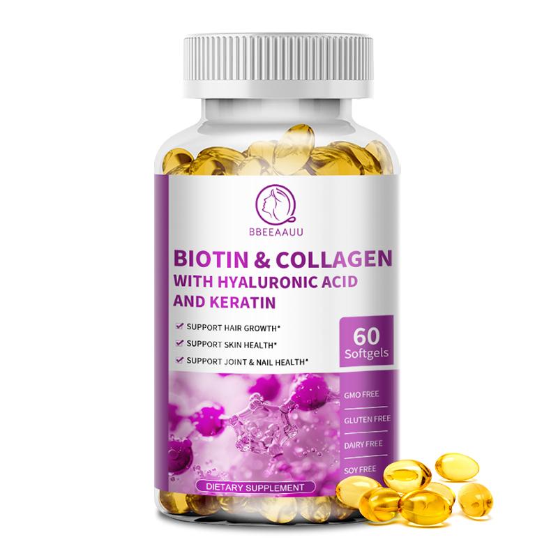 Biotin&Collagen With Hyaluronic Acid And Keratin Capsules Supplement