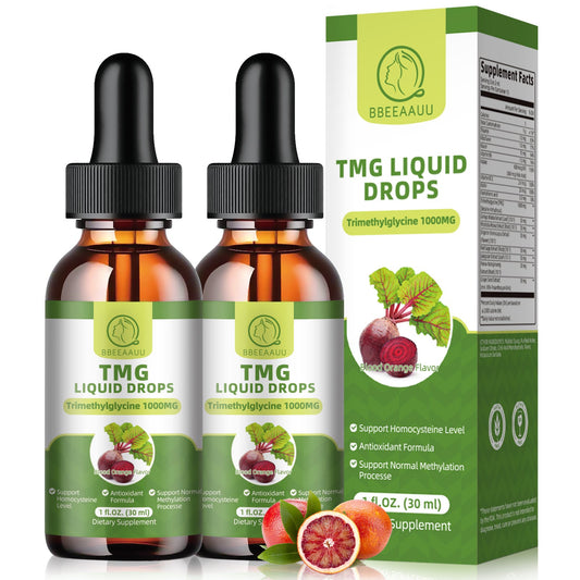 (2 Pack) TMG (Trimethylglycine) Liquid Drops Supplement Blood Orange Flavor