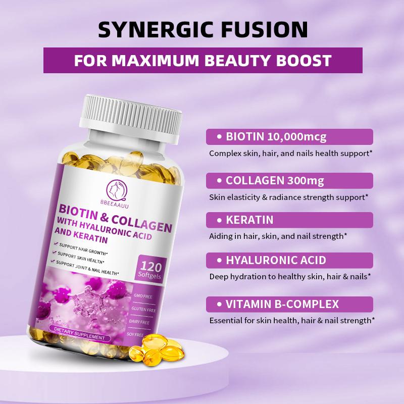 Biotin&Collagen With Hyaluronic Acid And Keratin Capsules Supplement