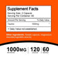 Taurine 1000mg Gluten Free Capsule Dietary Supplement