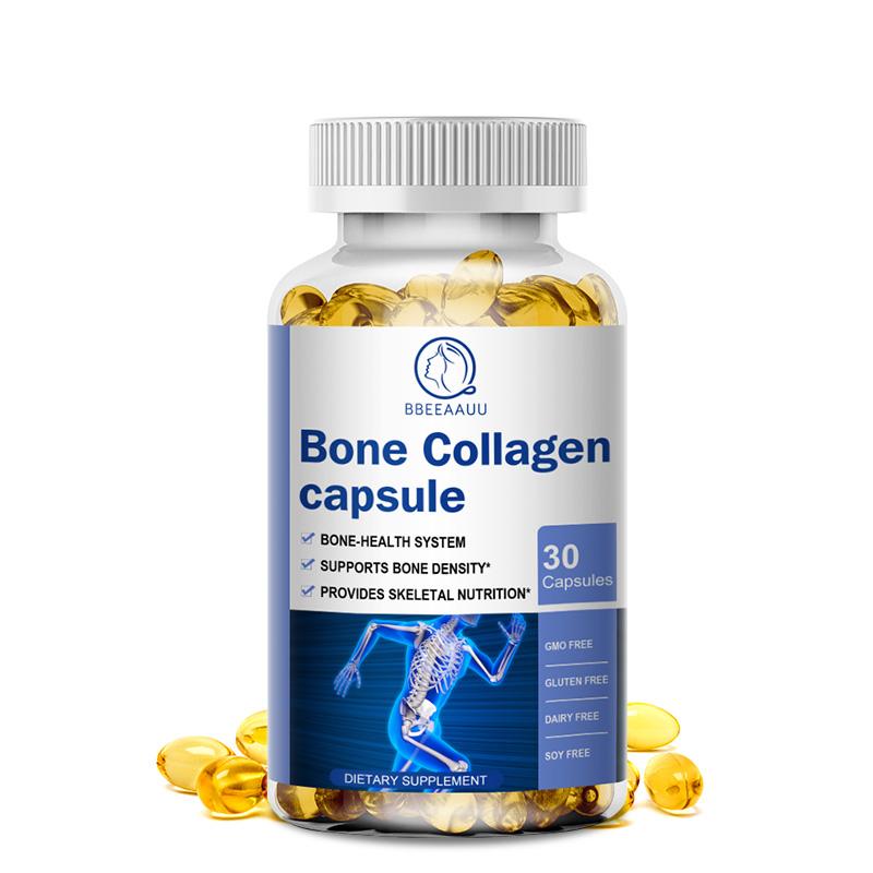 BBEEAAUU bone collagen pills contain hyaluronic acid and vitamin C - reduce wrinkles, tighten skin, promote hair, skin, nails and joint health - hydrolyzed collagen peptide supplement