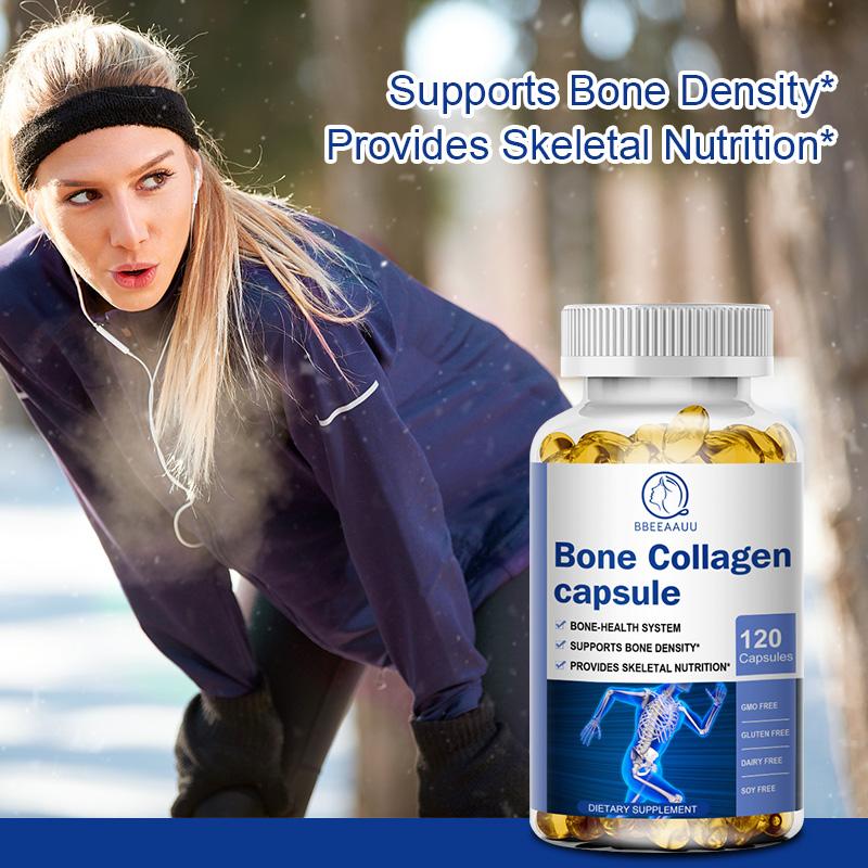 BBEEAAUU bone collagen pills contain hyaluronic acid and vitamin C - reduce wrinkles, tighten skin, promote hair, skin, nails and joint health - hydrolyzed collagen peptide supplement