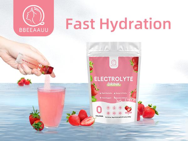 BBEEAAUU Electrolytes Powder No Sugar & 0 Calorie, Electrolytes Drink Mix, Variety Hydration Packets with Vitamins for Rapid Hydration, Endurance & Energy Supplement, Non-GMO, Vegan (16 Sticks)