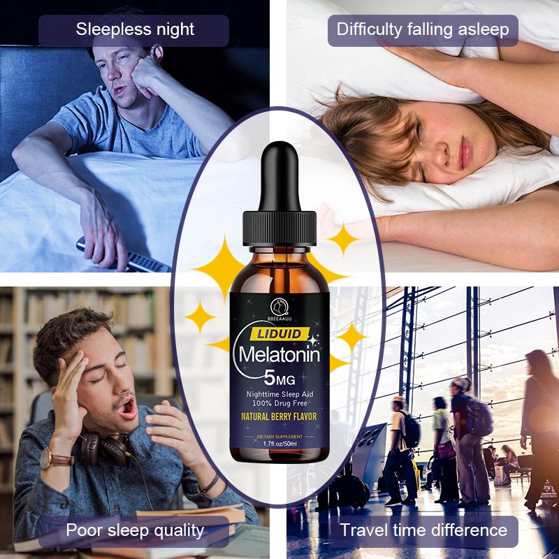 HFU 5Mg Melatonin Drops Effective for Adult Insomnia Improve Sleep Fall Sleep Faster Sleep Deeper Melatonin Supplements