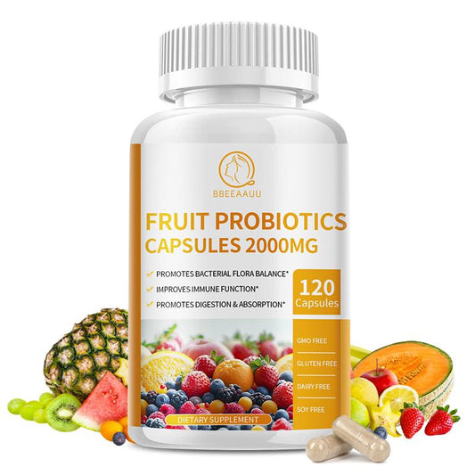 BBEEAAUU probiotic 60 billion CFU-36 strains+organic prebiotic complex+digestive enzyme complex+fruit complex intestinal health support