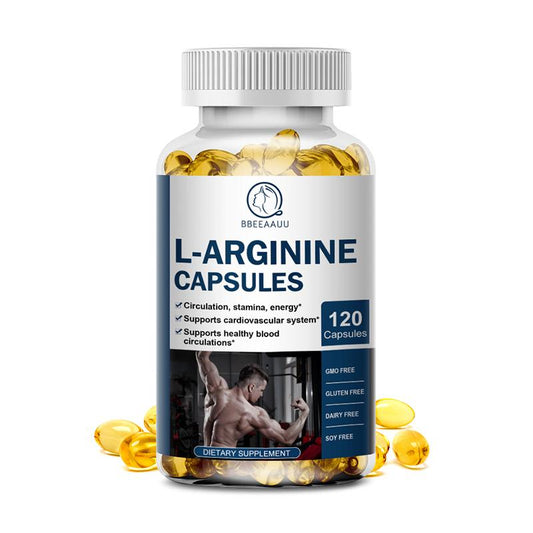 Bbeeaauu L-Arginine Capsules for Immune System Support and Cardiovascular Health -200 mg Supplement for Men and Women