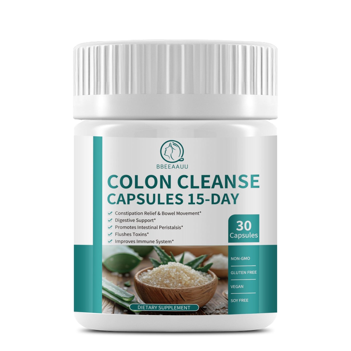 Colon Cleanse 15 Day Gut Cleanse Capsules, Help Bowel Movement & Toxins Remove, for Men & Women, Psyllium Husk Herbs for Intestinal Health