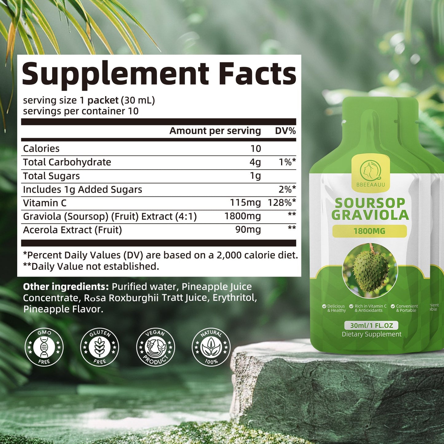 Soursop Graviola Oral Liquid High Absorption Soursop Guanabana Drink