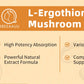 L-Ergothioneine Mushroom Complex Capsules Supplements with L-Ergothioneine 5MG, Organic Mushroom Extracts 940MG, Glutathione 150MG for Immune Support & Brain Supplement, Vegan, 120 Counts