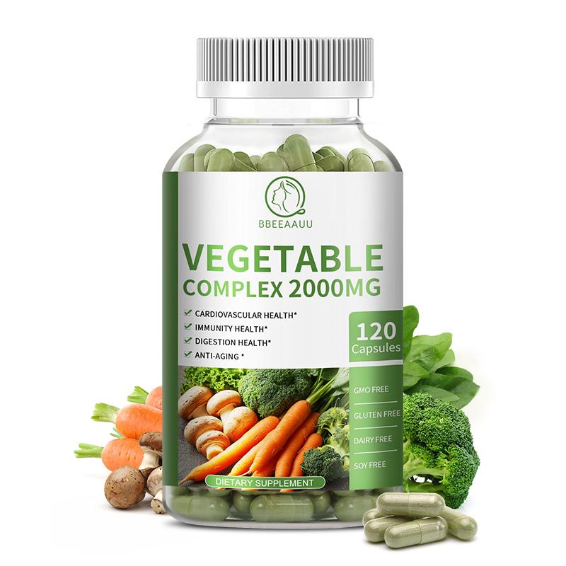 Organic vegetable supplements vegetarian capsules rich in natural vitamins support energy and immune health