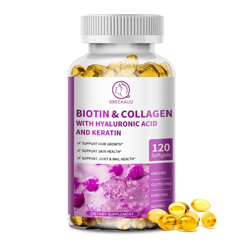 Biotin&Collagen With Hyaluronic Acid And Keratin Capsules Supplement