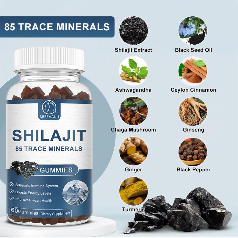 800 MG Shilajit Gummies, Organic Shilajit Gummies with 85+ Trace Minerals, Fulvic Acid, Shilajit for Men & Women, Shilajit Resin, Shilajit Himalayan Organic for Energy Immune Support