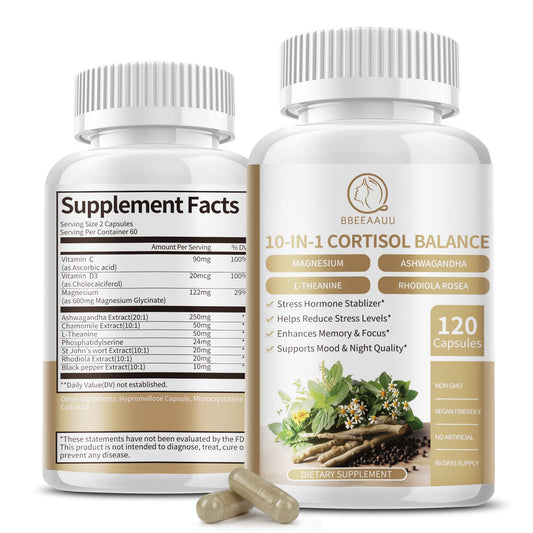 Magnesium Glycinate Capsules Cortisol Reducer Manager Supplement