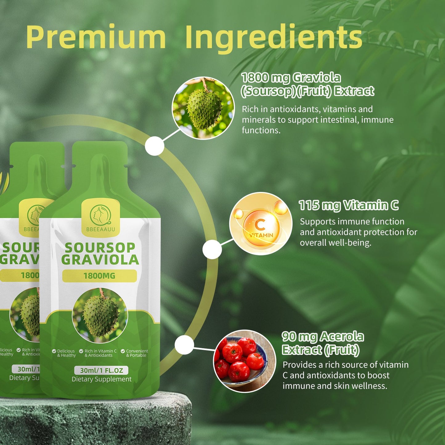 Soursop Graviola Oral Liquid High Absorption Soursop Guanabana Drink