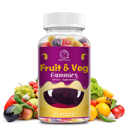 BBEEAAUU Fruit and Vegetable Complex Gummy 24 Fruit and Vegetable Mixed Vitamins High-Quality Dietary Supplement Rich In Antioxidants and Organic Ingredients